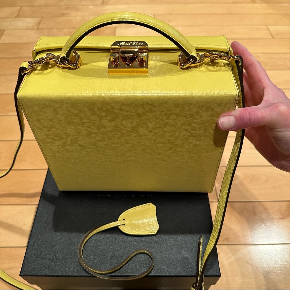 Mark Cross large special order box bag: lemon ice - Picture 4 of 16